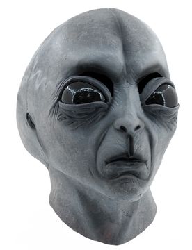 Ausserirdischer Halloween-Maske grau-schwarz