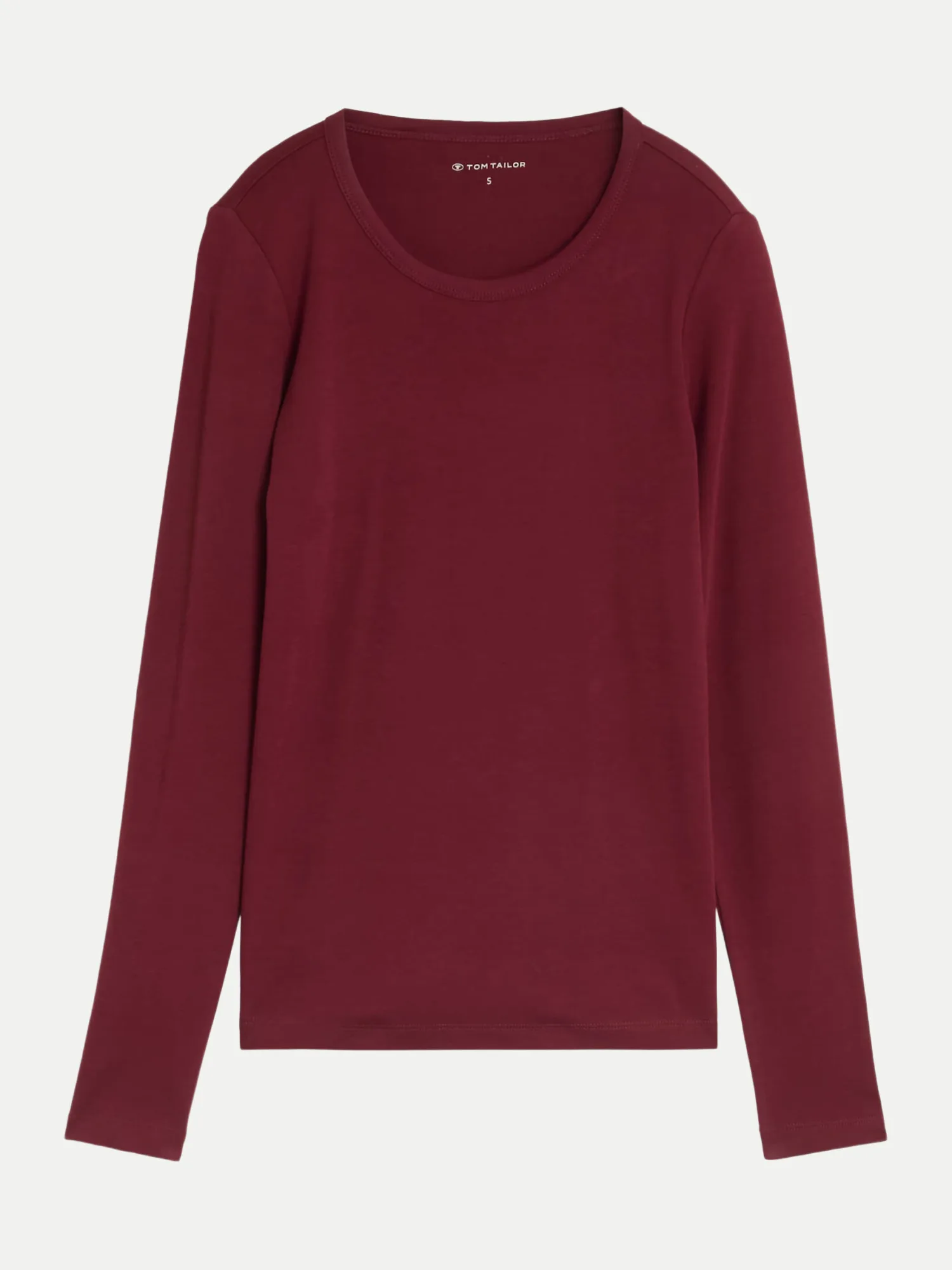 Basic Langarmshirt Rot XL - Tom Tailor Casual - FashionsVida
