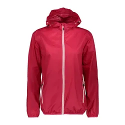 Jacket Rain Fix Hood Damen Regenjacke, rot D44