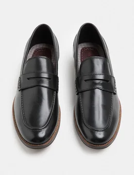 M&S Leather Loafers Black male - M&S - FashionsVida