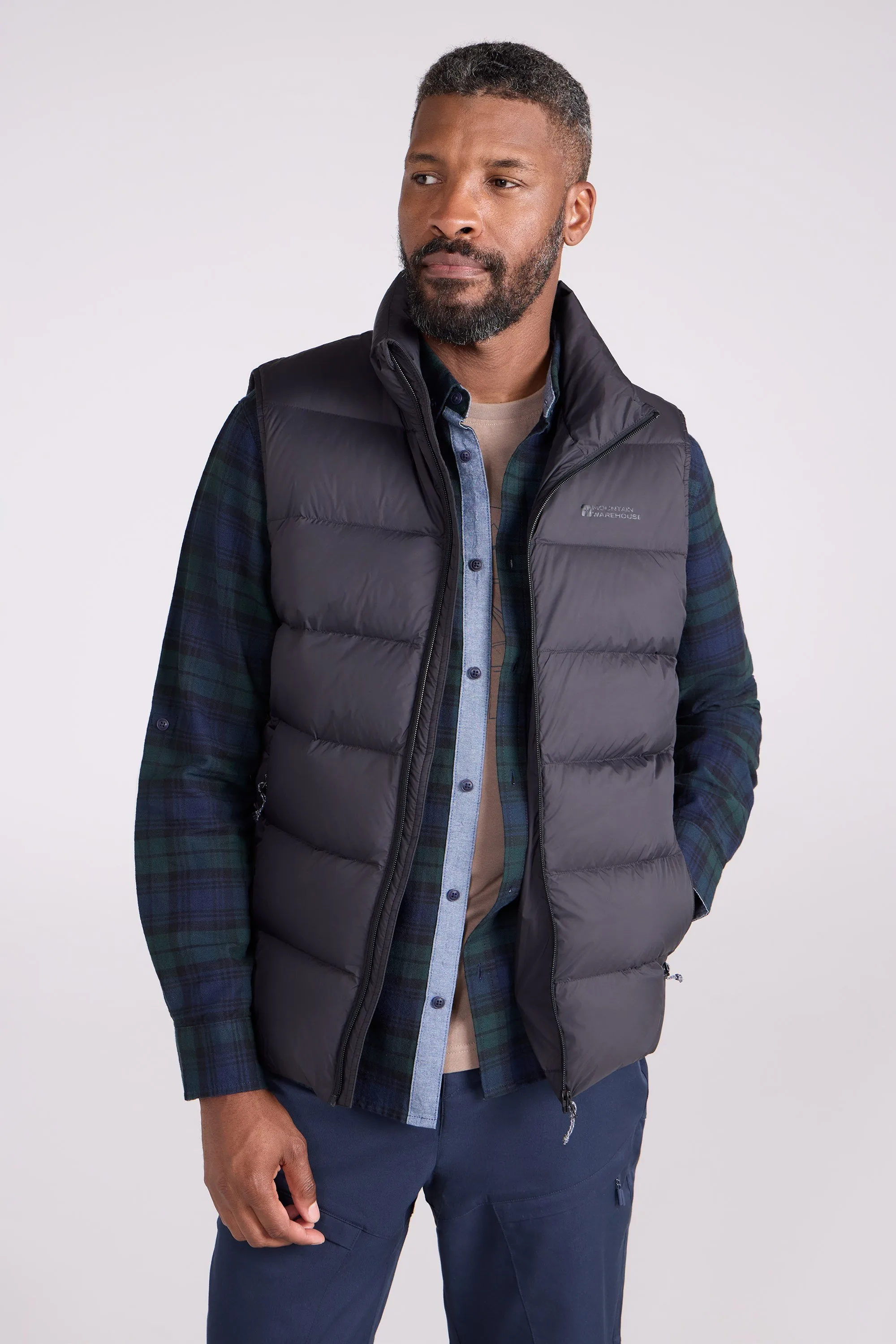 Stratus Mens Packable Down Gilet - Black - Mountain Warehouse - FashionsVida