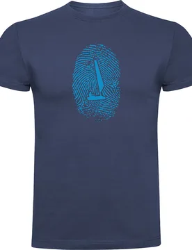 Sailor Fingerprint Short Sleeve T-shirt Denim Blue S Men - Kruskis - FashionsVida