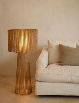 Lampada da terra in stile boho - marrone