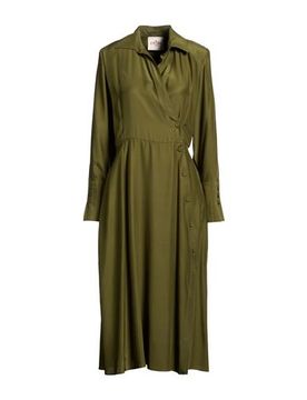 Midi-Kleid Damen Militärgrün 1 Damen