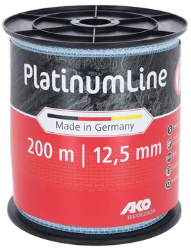 AKO PlatinumLineBand , 200m, 12,5 weiß/blau,3x0,2 Niro,2x0,25 Cu - AKO Weidezaun - FashionsVida