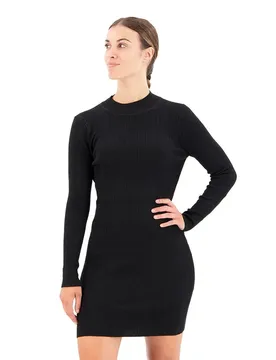 Robe Courte à Manches Longues Backless Bodycon Black XL