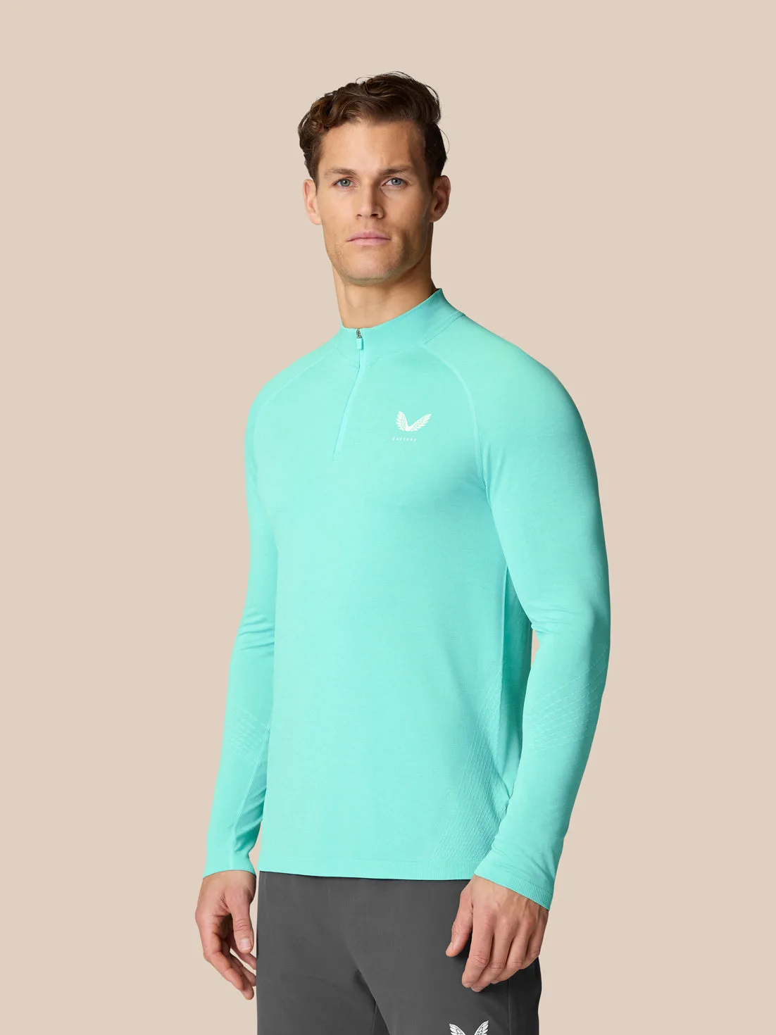 Flow Training 1/4 Zip Top - Light Aqua Light Aqua L male - Castore - FashionsVida