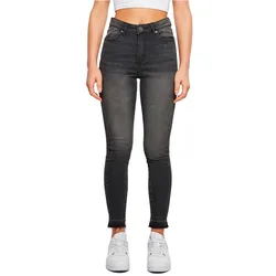 Jeans A Vita Alta Skinny Open Hem Black Washed 33