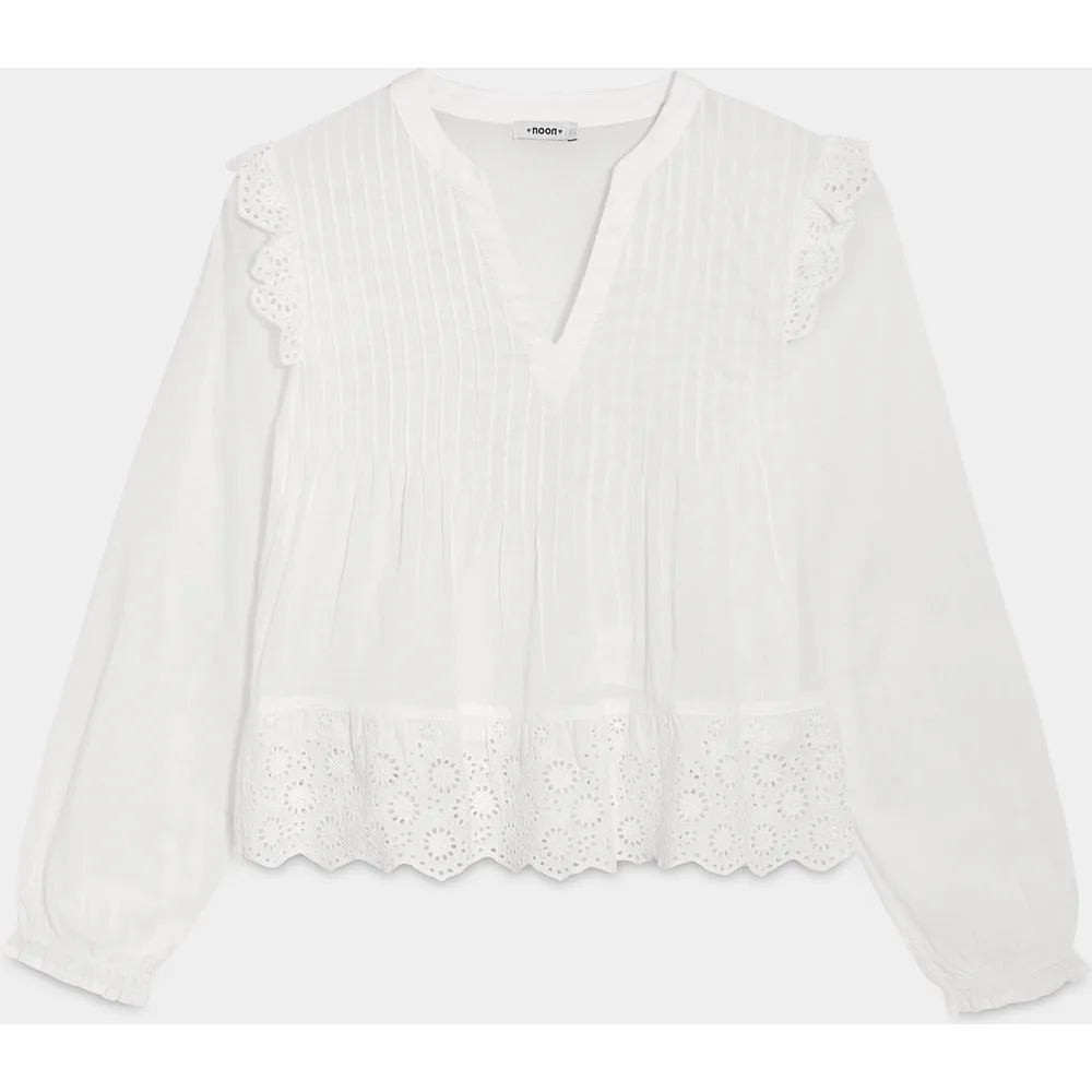Top de mujer manga larga con detalles de jaretas - Noon - FashionsVida