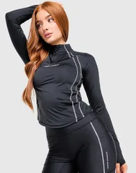 Womens Maglia 1/4 Zip Luxe - Nero, nero nero Donna taglia S