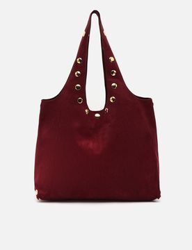 Nemi grand sac hobo effet daim avec grands détails métalliques