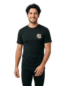T-shirt à Manches Courtes Flaming Dice Dot Chest Black M ,Femme