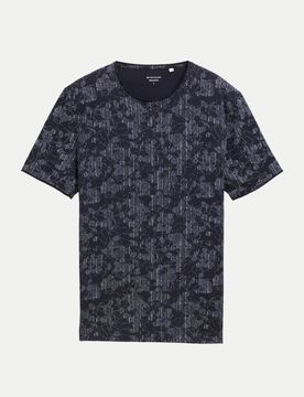 Allover printed t-shirt Blau XXL