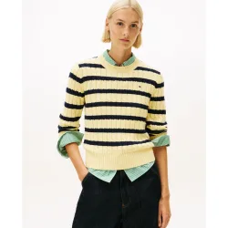 Jersey de mujer de punto de ochos con rayas