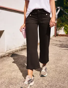 Street One Mid Waist Wide Leg Jeans im Loose Fit female Braun
