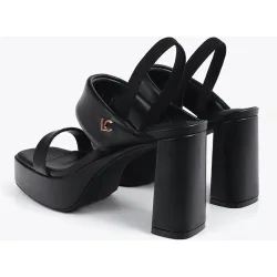 Sandalias de tacón de mujer con plataforma y logo distintivo