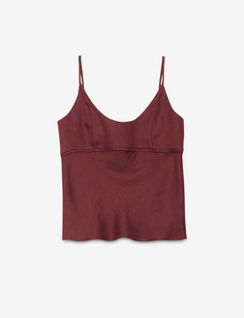 OTTOD'AME top in lino donna merlot