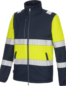 WÜRTH MODYF Softshell haute visibilité FLUO ONE jaune/marine Bleu marine 6XL
