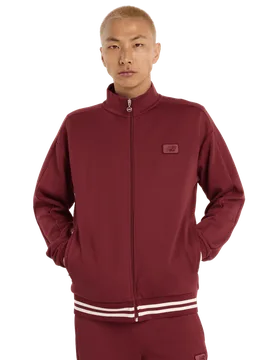 Post Season Pique Track Jacket Uomo - Giacche Rosso - Taglia XS - Poly Jersey XS - New Balance - FashionsVida