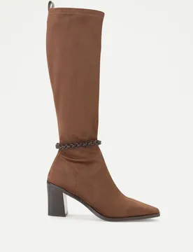 Bota tacón, elástica campera adorno - Latouche - FashionsVida