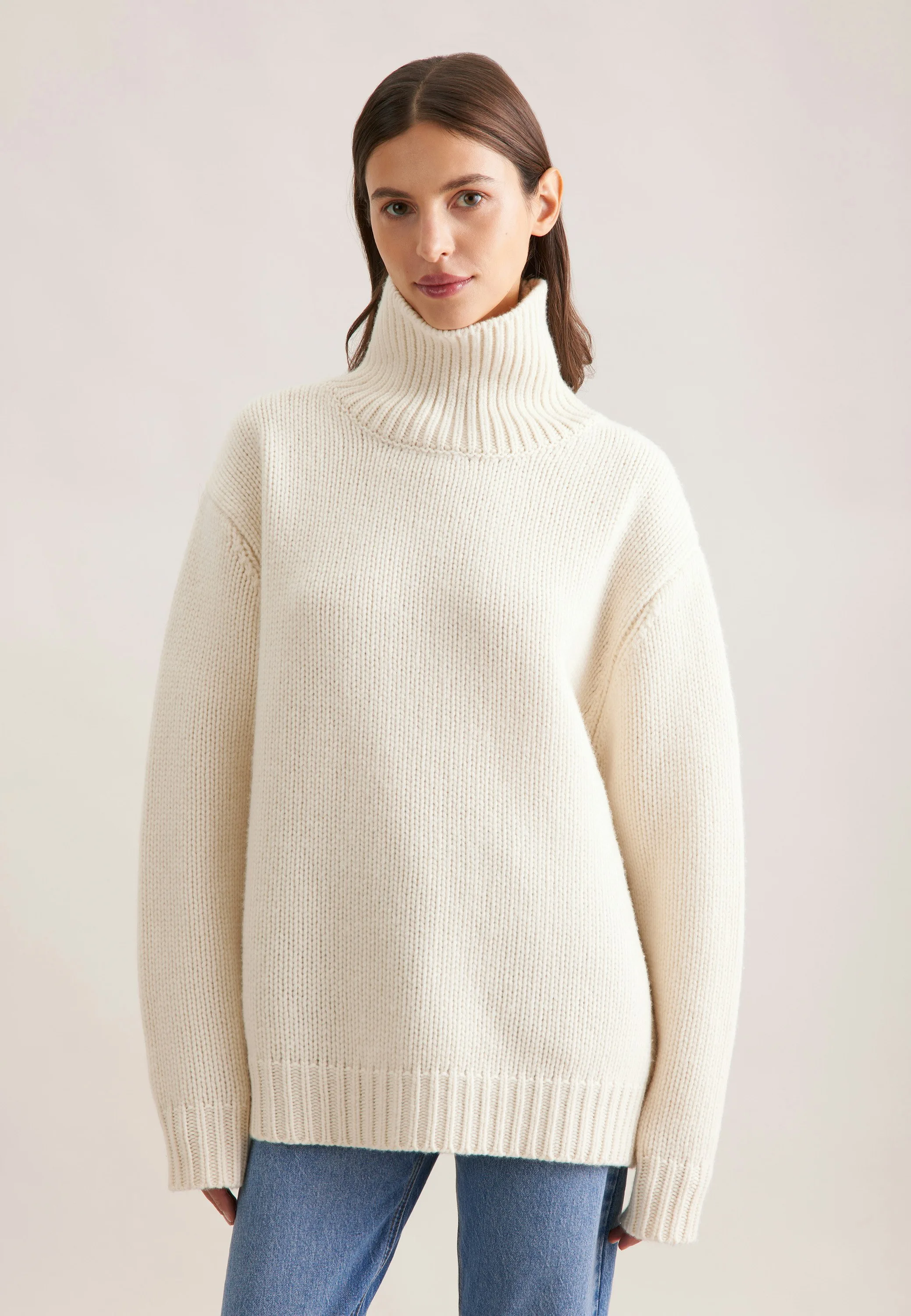 Oversize Rollkragenpullover mit Kaschmir Ecru **** - Seidensticker.com - FashionsVida