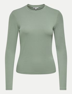 Langarmshirt mit Rundhals Grün S
