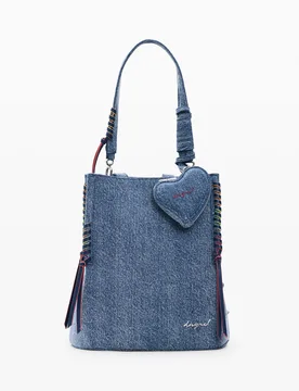 Petit sac à dos en denim cœur BLUE U female - Desigual - FashionsVida