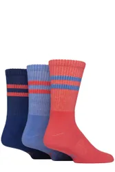 Mens 3 Pair Performance Leisure Socks Royal / Raspberry / Navy 7-11 Mens - Multi Coloured - Size: 7-11 Mens