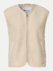 Teddy-Weste mit Cord-Absätzen Beige 38