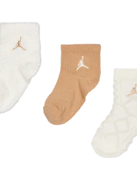 Kids Ankle No Slip 3 Pack Unisex Socks - Brown - Size 12- 24 MONTHS - Cotton - Brown - Size: 12- 24 MONTHS - Jordan - FashionsVida
