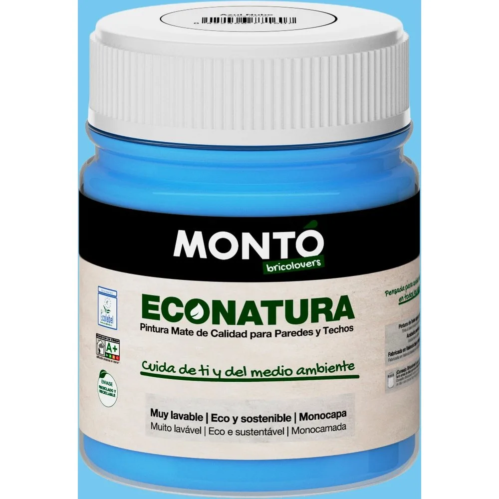 Test pintura plástica Montó Econatura 60 ml Azul nube - MONTÓ - FashionsVida