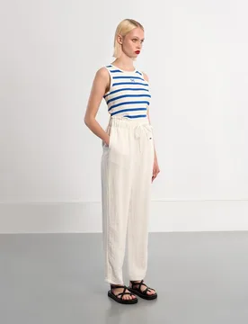 Pantalón de mujer largo con lazada - Lili Sidonio - FashionsVida