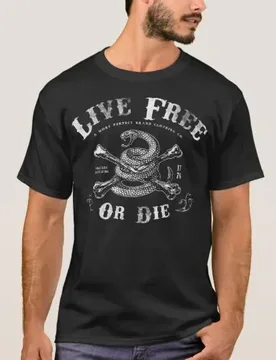 Live Free or Die. Retro Snake Crossbones 2nd Amendment T-Shirt 100% Cotton O-Neck Short Sleeve Summer Casual Mens T-shirt - Aliexpress - FashionsVida