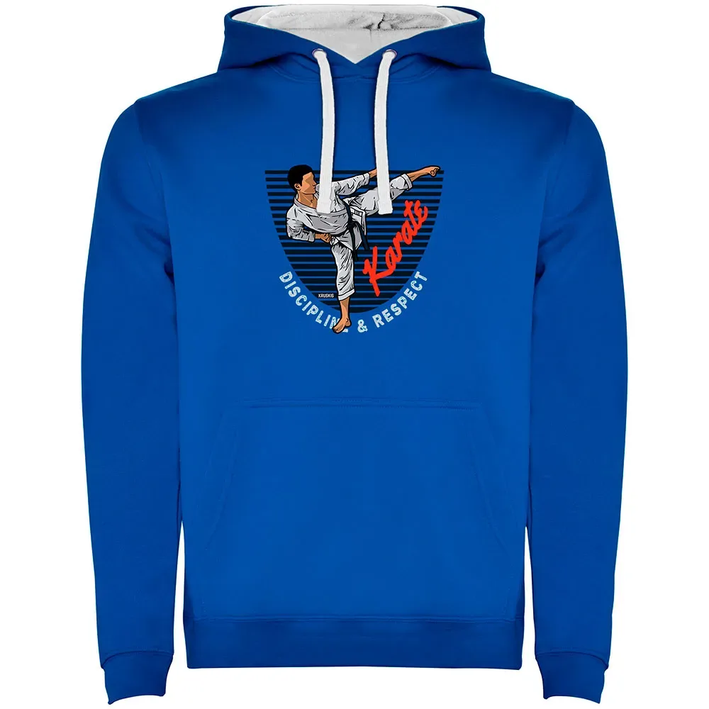 Sweat à Capuche Karate Bicolor Royal Blue / White S - Kruskis - FashionsVida