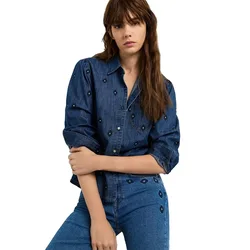 Camicia A Maniche Lunghe Macie Denim S