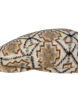 Navajo Driver Jersey Flat Cap by - cream white - Size: M (56-57 cm) - Stetson - FashionsVida
