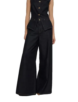 Jean 21011489 Super Wide Leg Dark Wash 33 - Salsa Jeans - FashionsVida