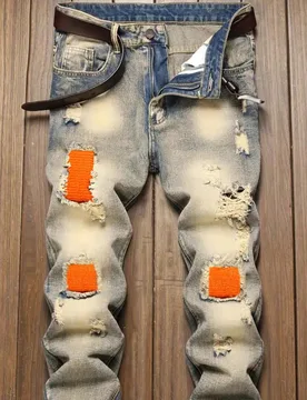 Jeans casuales azules de corte recto y ajuste regular para hombres, adecuados para paseos urbanos y actividades al aire libre, estilo emo - Shein - FashionsVida