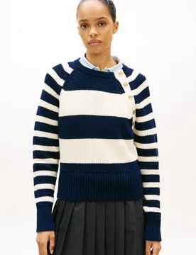 GOLD BTN UTILITY LS C-NK SWT female - M - FashionsVida
