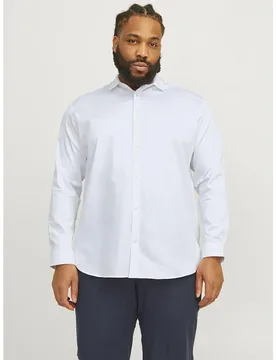 Camicia A Maniche Lunghe Parma Plus Size White / Loose Fit 3XL - Jack & jones - FashionsVida