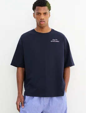 Relaxed Fit Preppy Place Graphic T-Shirt (Size: ) - Pull&bear - FashionsVida