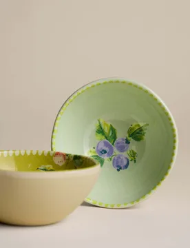 Set of 2 Spring Meadow Picnic Nibble Bowls Green Mix - M&S - FashionsVida