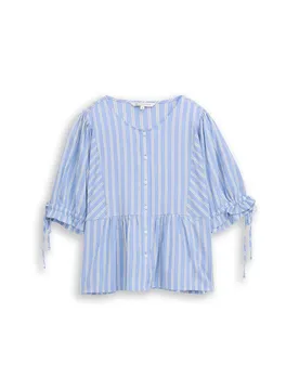 Blouse with sleeve ribbon deta female
