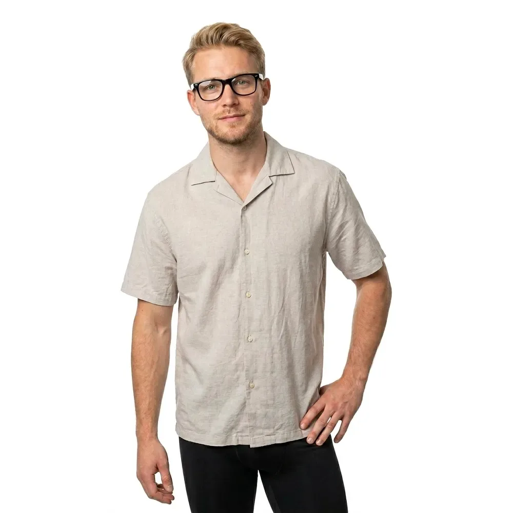 Camicia A Maniche Corte Breeze Linen Plus Size String 4XL - Jack & jones - FashionsVida