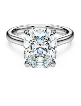Anello solitario Eternity, Diamanti creati in laboratorio 4 ct tw, Forma ottagonale, Oro bianco 18 K 60 - Swarovski - FashionsVida