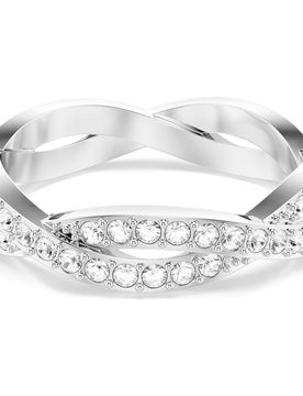Infinity Ring, Rundschliff, WeiÃŸ, Rhodiniert Unisex 52