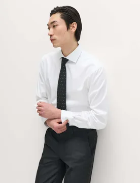 Pure Cotton Twill Shirt White male - M&S SARTORIAL - FashionsVida