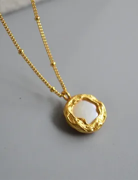 INS - popular French Retro Simple Baroque - style Freshwater Button Pearl Layered Collarbone Chain Necklace M091 - Aliexpress - FashionsVida