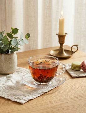 Tazza in vetro con piattino - clear