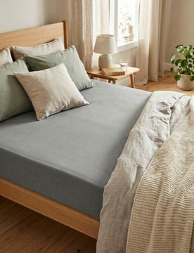 Lenzuolo in jersey di cotone con elastico - grigio scuro